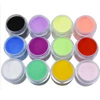 12 bottle acrylic powder 3 in 1 dippingcarving pigment for 3d nail design crystal building powder nail art sculpture pigment m3