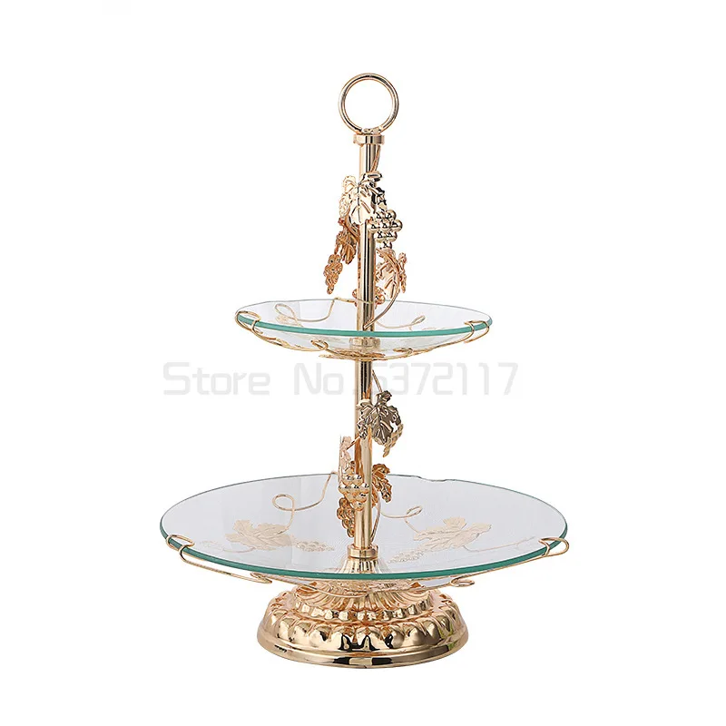 

Chi+tempered glass 2-layer fruit plate Simple modern fruit plate European fruit dessert plate