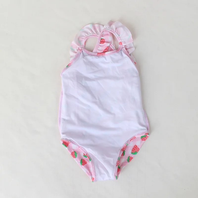 Sweet Baby Swimwear Girls Strawberry Ruffles One Piece Swimsuit Cross Back Bathing Suit for Toddler | Спорт и развлечения