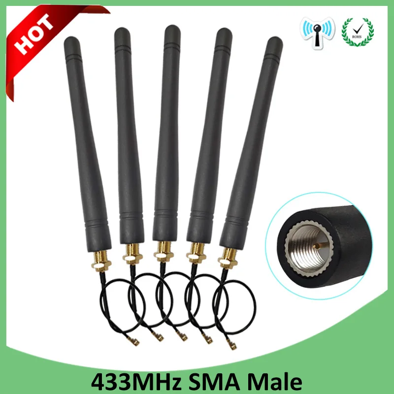 433 МГц Антенна lora 3dBi SMA разъем антенн направленная антенна + 21 см RP ufl./ IPX 1 13