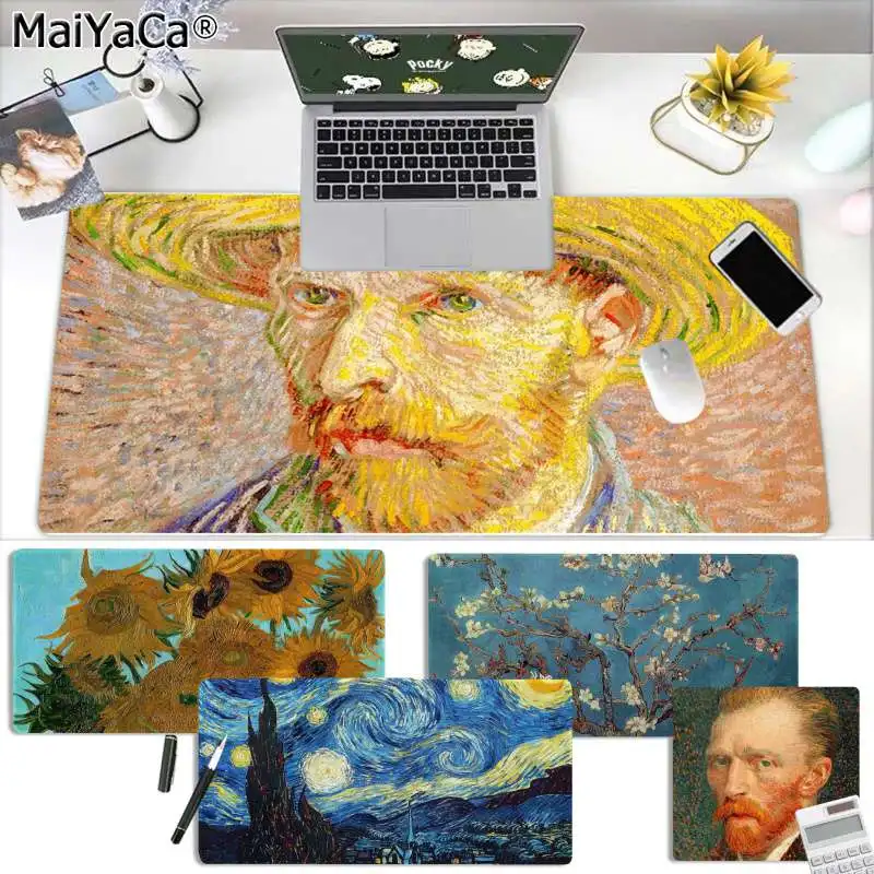 

Maiya Funny Van Gogh Large Mouse pad PC Computer mat Rubber PC Computer Gaming mousepad