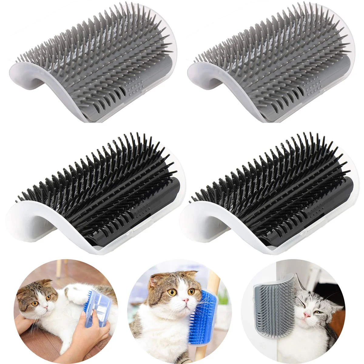 

Cat Self Groomer Brush with Catnip Pet Massage Supplies Hair Removal Comb for Dog Cat Corner Groomer Cat Scratch Massager Tool