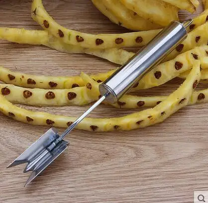 Stainless Steel Высокое качество, v-образная форма, нож для чистки ананаса, нож для ананаса, овощерезка, легкий резак, инструменты для фруктового салата, кухонные аксессуары - Цвет: Stainless Steel