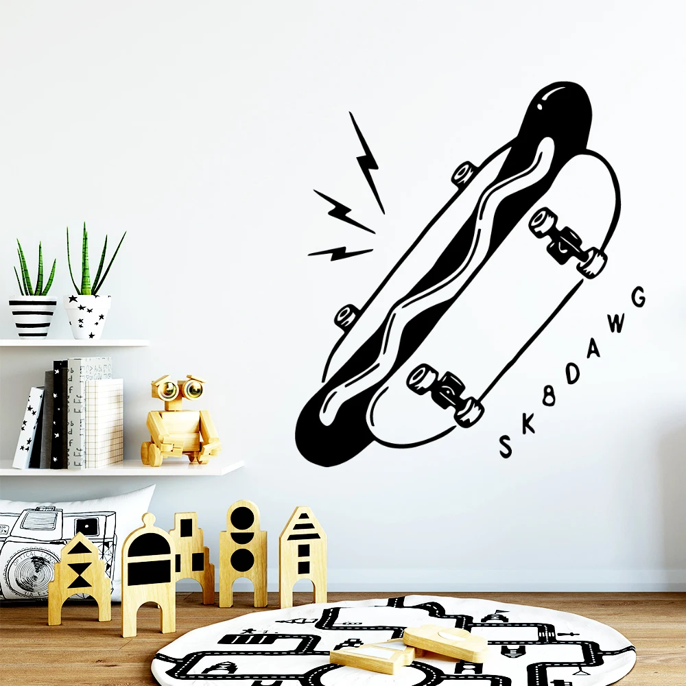 Съемные водостойкие настенные стикеры для скейтборда настенный декор детской