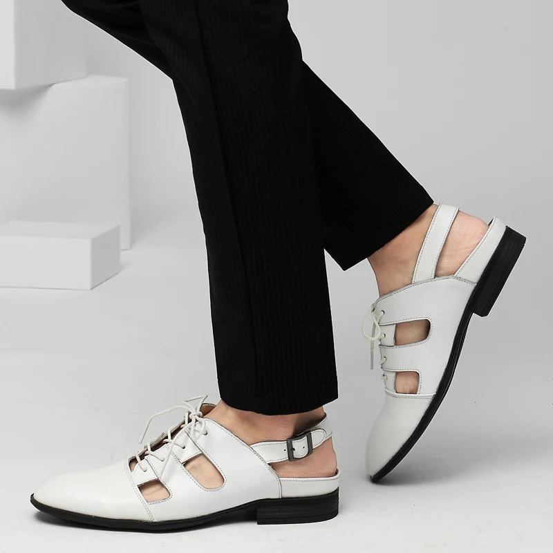 Новинка Высококачественные Туфли оксфорды с перфорацией Повседневная дышащая