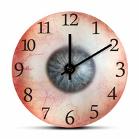 ophthalmology print eye anatomy wall clock realistic eyeball with blue iris pupil art decorative clock watch creepy home decor