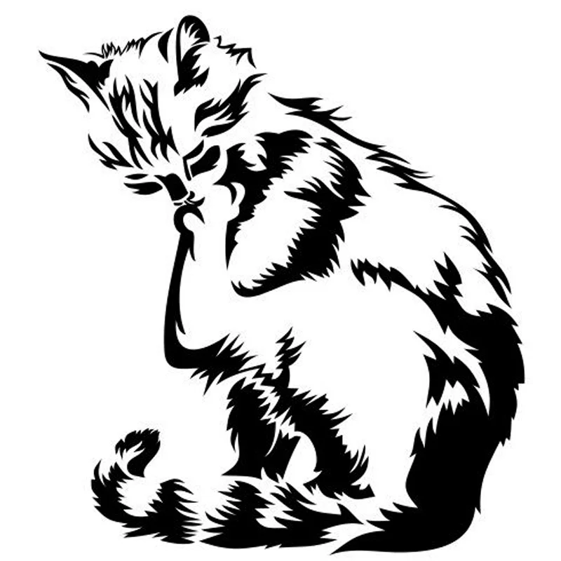 

Car Sticker Fashion Wash Cat Cartoon Animal Car Sticker Classic Decorative Window Decals Waterproof Black/white,15cm*13cm