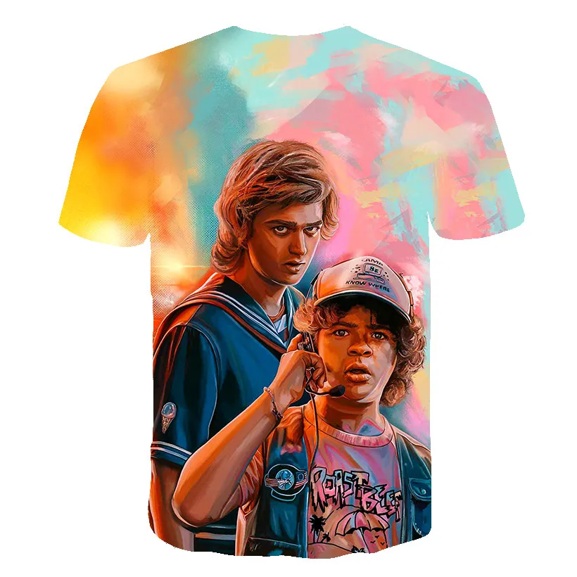 

2021 summer new men's O-neck short-sleeved T-shirt fashion 3D printing polyester plus size children's wear