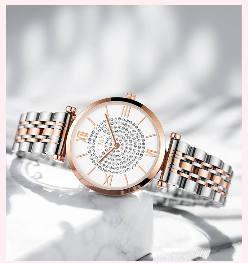 Montre Femme, современная мода, Reloj Mujer, стразы, часы для женщин, сетчатый Браслет из нержавеющей стали, роскошные Звездные наручные часы для женщин