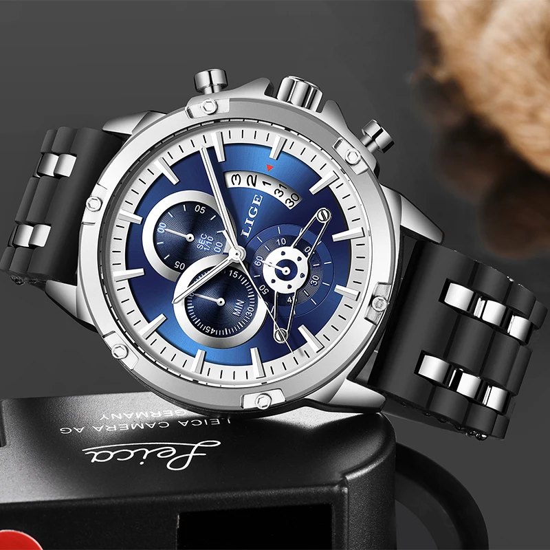 Reloj Hombre силиконовые новые мужские часы LIGE лучший бренд Роскошные повседневные