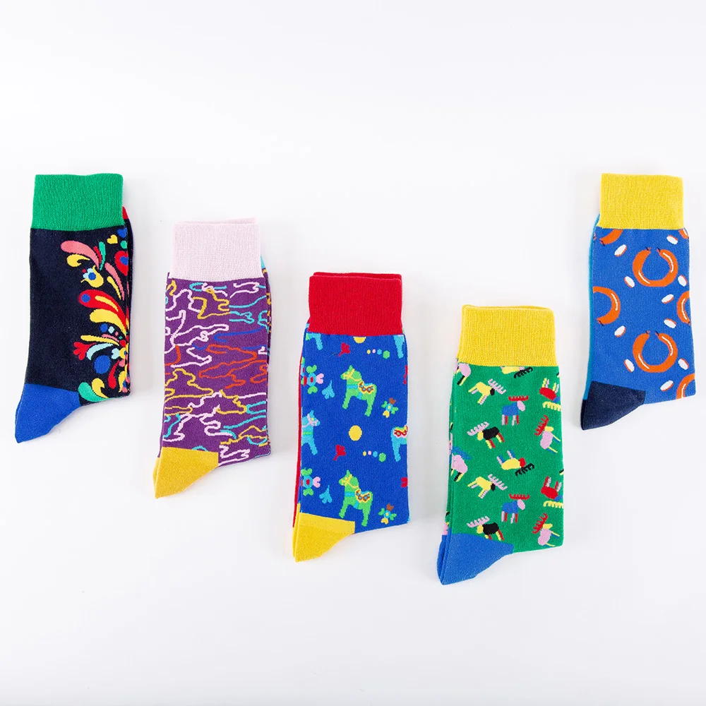 UGUPGRADE Новые хип хоп хлопковые мужские носки Harajuku Happy Funny Poop таблетки инопланетянин