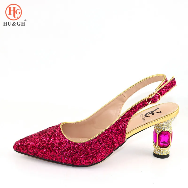 2020 New Arrival Purple Color African Women Sandals For Party Italian Lady Fashion High Heels Shoes Without Bag Set Quality | Обувь