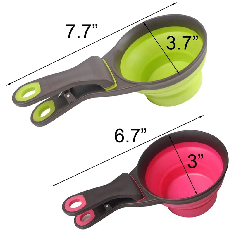 Складная мерная чашка для домашних животных набор уплотнительных зажимов
