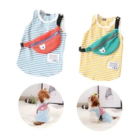 dog t shirt with backpack cotton stretch stripe service dog vest cool dog clothes summer for yorkshire terrier pet clothes s 3xl