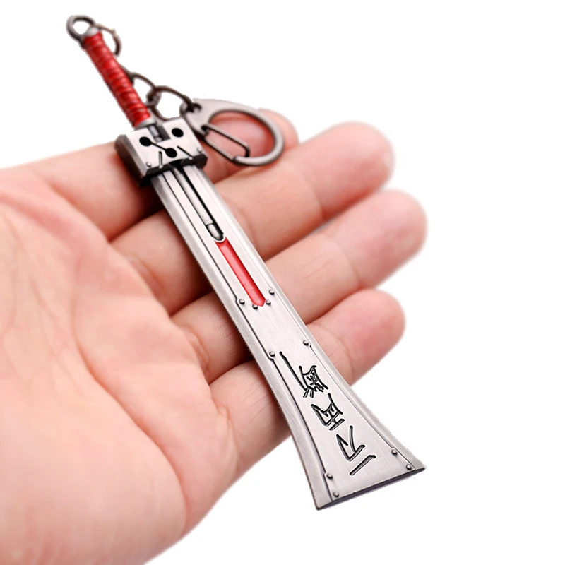 

Cloud Strife Buster Sword Keychain Men Final Fantasy 7 Remake Zack Fair Weapon Sword of Armor Break Key Ring Metal Game llaveros