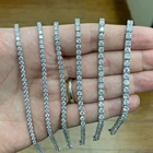 Модный лабораторный браслет с бриллиантами 3 мм4 мм5 мм, браслет с белым золотом, браслет для женщин и мужчин, свадебные ювелирные украшения из драгоценных камней