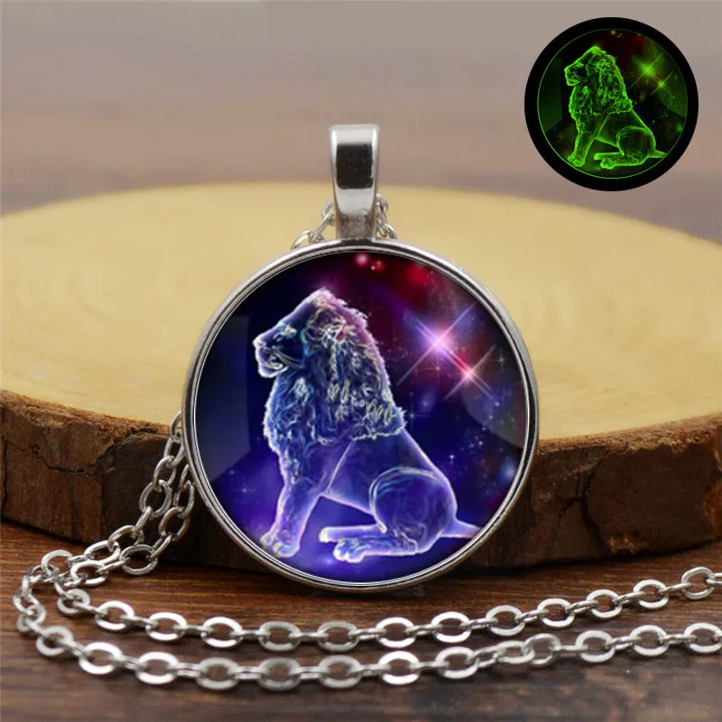 Светящееся ожерелье с 12 созвездиями подвеска со знаками Зодиака светится в