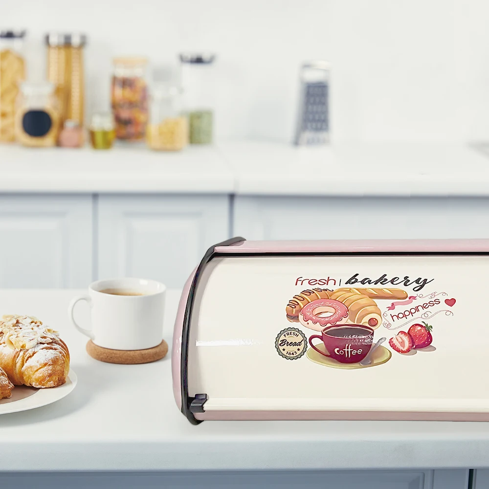 

Nordic Storage Box Multifunctional Storage Cabinet Girl Heart Snack Storage Food Grade Desktop Storage Bread Box Iron Cabinet