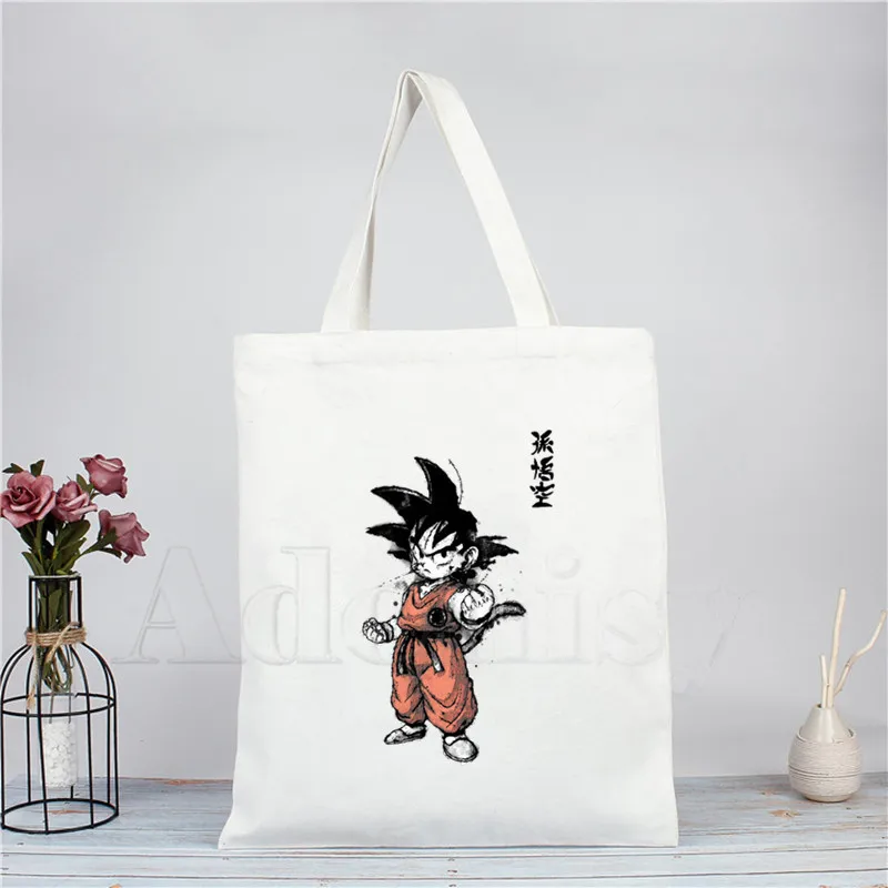 Dragon Ball Z Goku Японские Аниме унисекс сумки на заказ Холщовая Сумка тоут с принтом