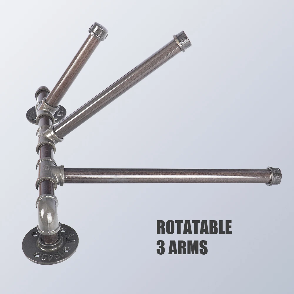 Настенный промышленный 3-Arm поворотный вешалка для полотенец сверхмощный
