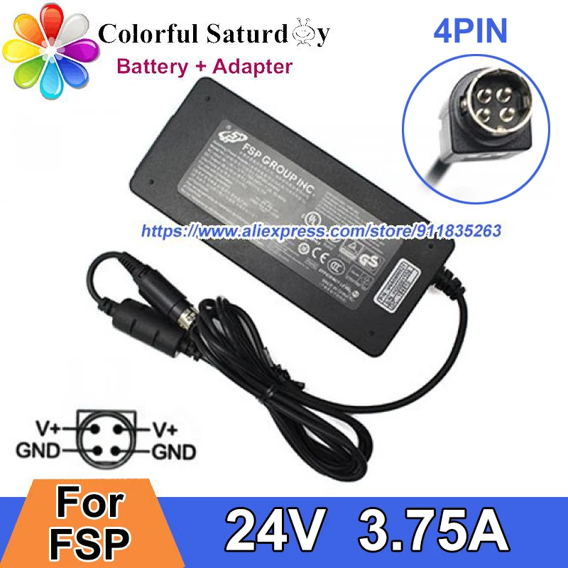 

FSP090-AAAN2 FSP AC Adapter Charger 24V 3.75A 90W FSP090AAAN2 Original Power Supply Round with 4 pin