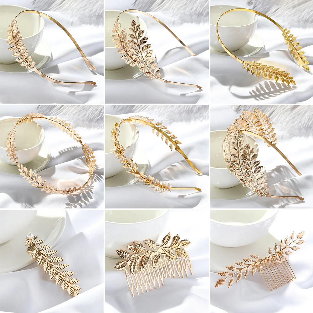 wedding hair clips New Women Vintage Alloy Headbands Girl Bandanas Girl Bandanas Metal Hairbands Gold Leaf Butterfly Hair Accessories claw hair clips