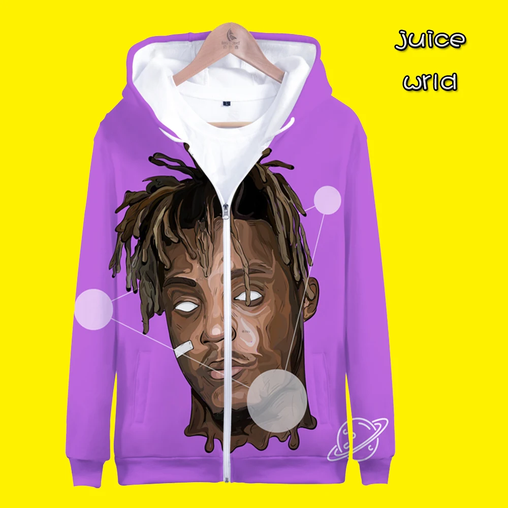 

Juice Wrld Zipper hoodies in men's jackets Harajuku popular singer Juice Wrld high street outwear youth fashion autumn jackets