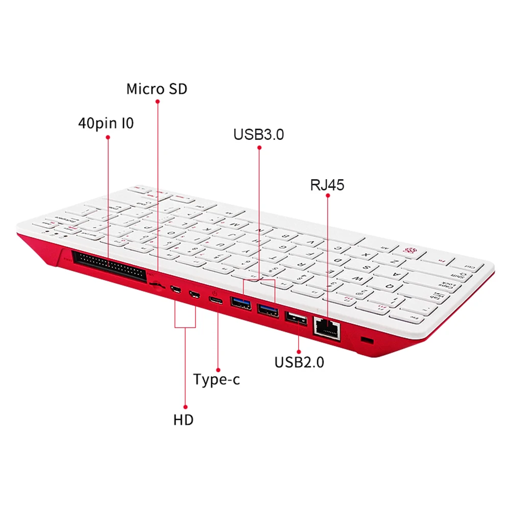 

Raspberry Pi 400 4GB RAM 1.8G Cortex-A72 CPU Built-in WiFi Official SD Card Power Adapter Video Cable Beginner Guide