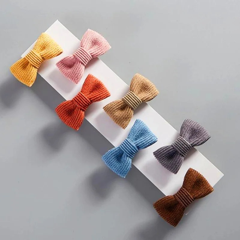 Набор детских заколок для волос заколки аксессуары вельветовые банты ручной