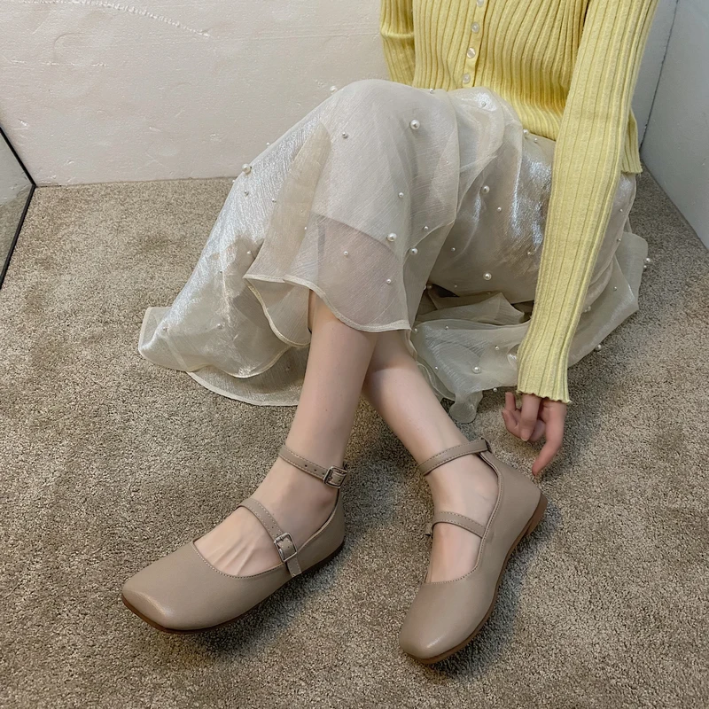 

Womens Loafers Shoes Female Footwear Casual Sneaker Square Toe Slip-on Dress Grandma Summer New Solid Leisure Flat Spring Basic