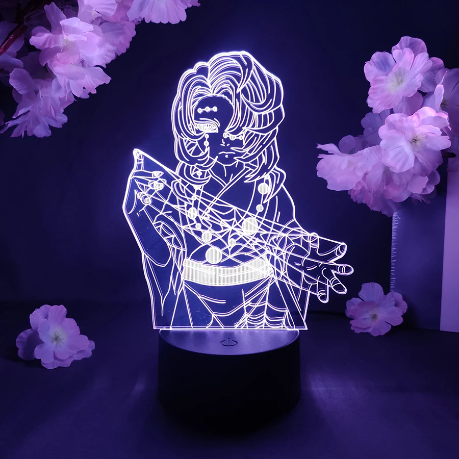 

Demon Slayer Figure Rui 3D Hologram Lighting Home Decoration Kimetsu no Yaiba Manga Fans Cute Room Decor LED Anime Lamp Spider