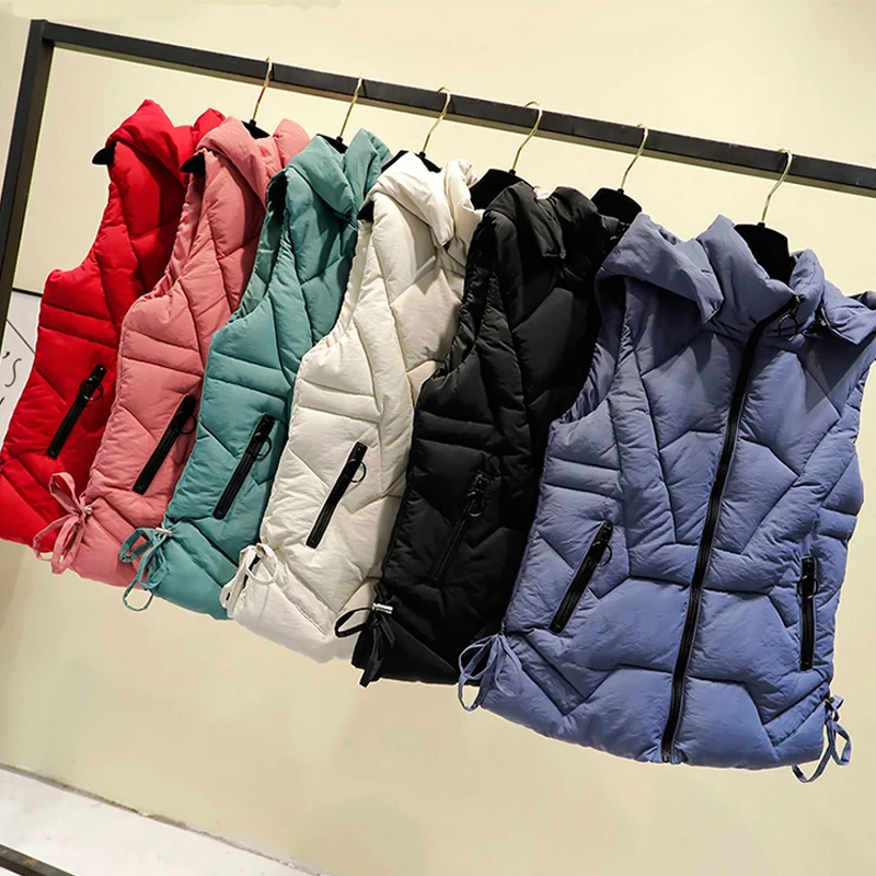 2020 женский дымчатый синий жилет без рукавов Зимний Теплый размера плюс 4XL пуховик