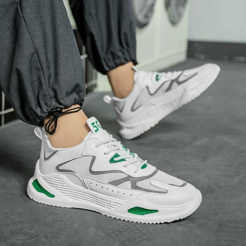 

2020 New Casual Shoes Autumn Men Fashion Sneakers Breathable Light Mesh Lace Up Mixed Colors Flats Male Sneaker Casual Shoes