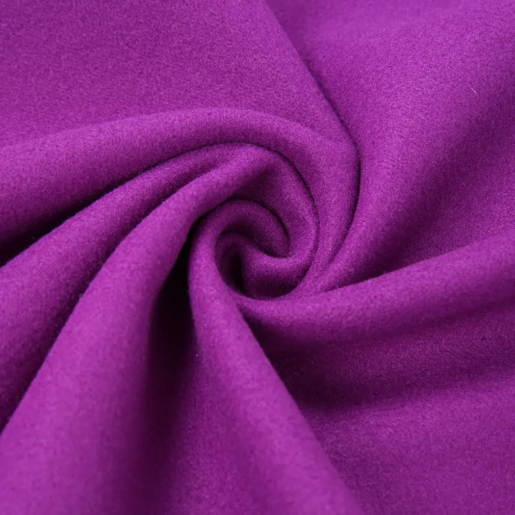 

2020 New Ladies Autumn And Winter Solid Color Lapel Loose Pocket Woolen Coat Casual Versatile Loose And Comfortable Coat Purple