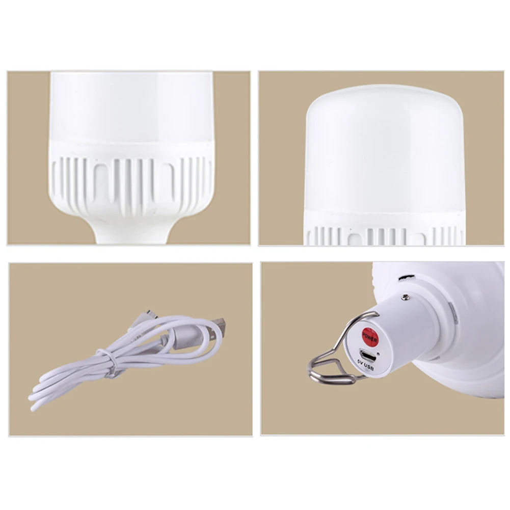 

Outdoor Bulb USB Rechargeable LED Emergency Lights Portable Tent Lamp BBQ Camping Light for Patio Porch Garden