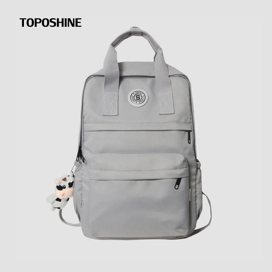 Однотонный нейлоновый женский рюкзак школьный ранец для девочек и мальчиков