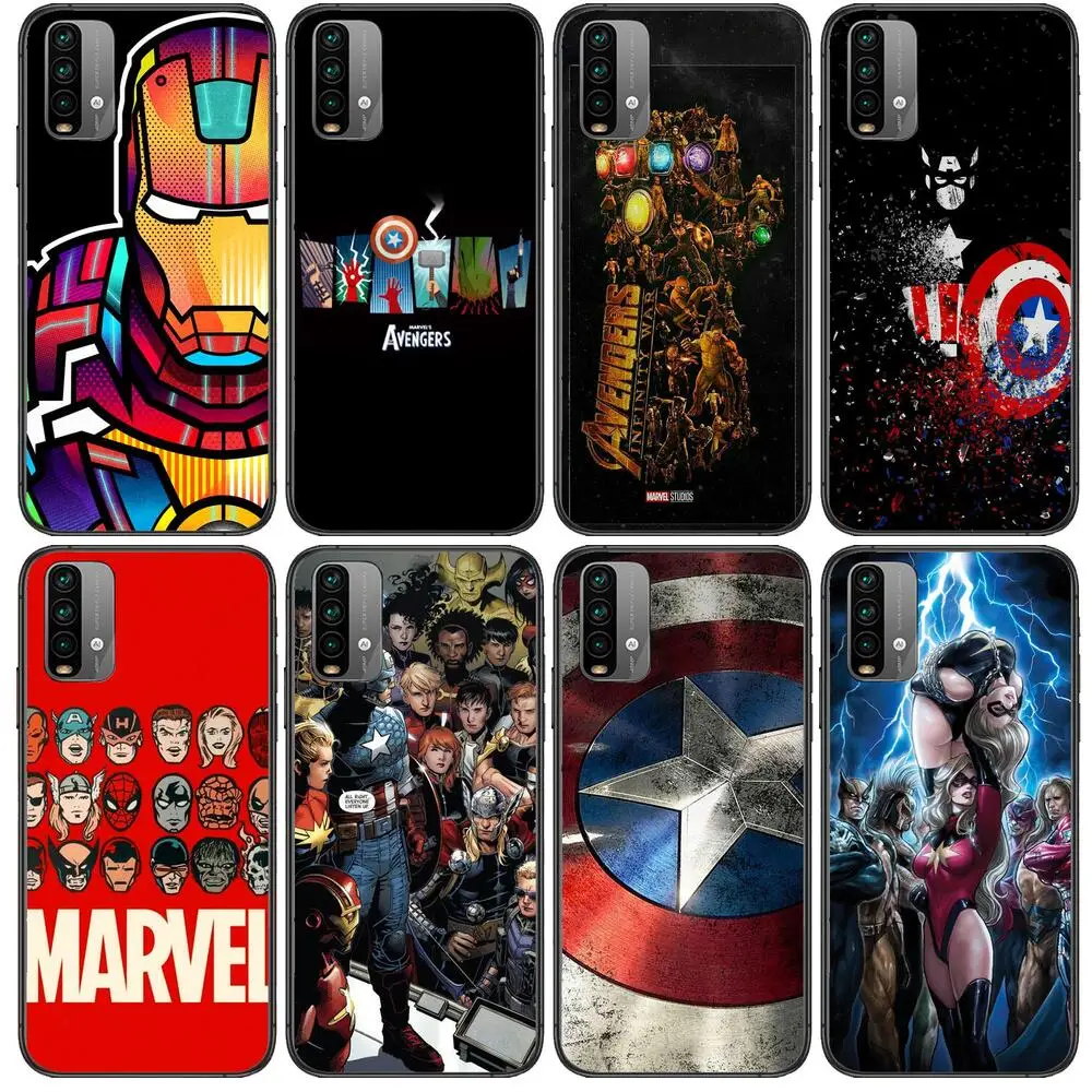 

Marvel Phone Case For XiaoMi Redmi 11 lite 9C 8A 7A Pro 10T 5G Anime Cover Mi 10 Ultra Poco M3 X3 NFC 8 SE cover