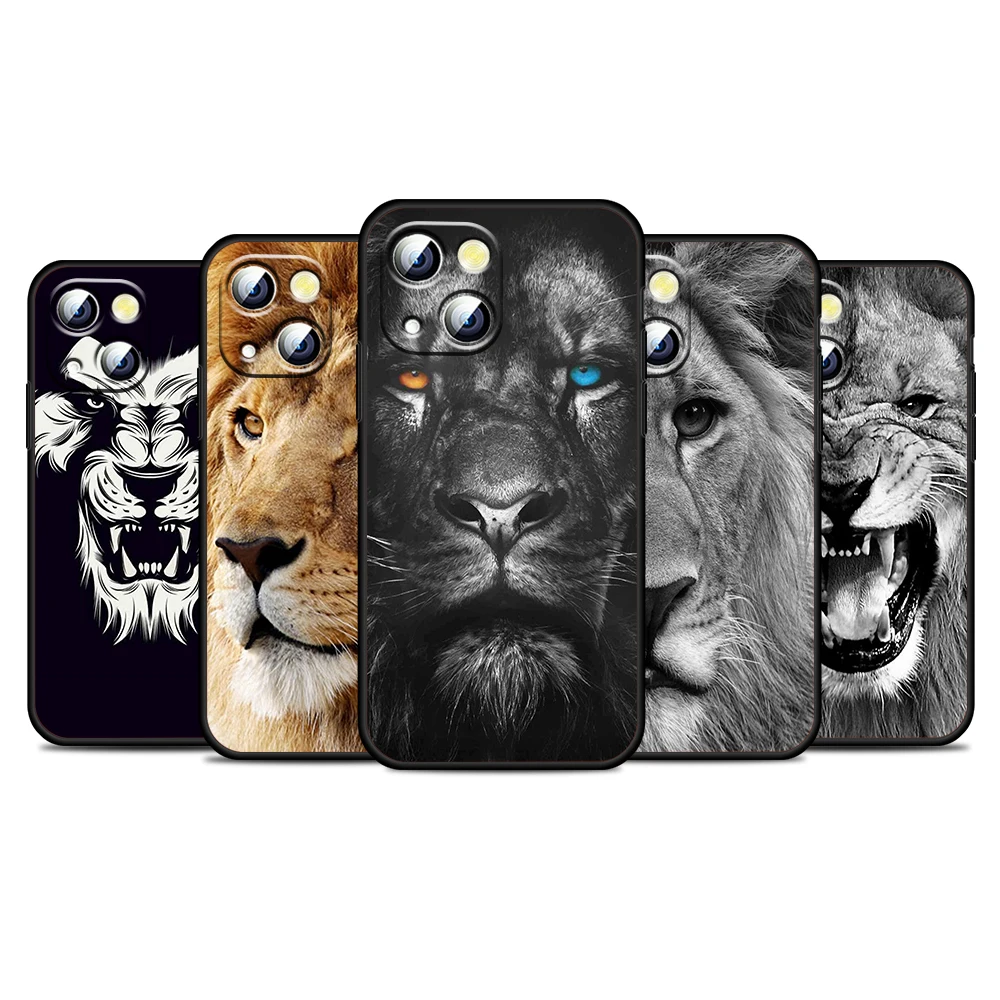 

The Lion Animal Cool For Apple iPhone 13 12 11 Pro Max Mini XS Max X XR 6S 6 7 8 Plus 5S SE2020 Soft Black Phone Case