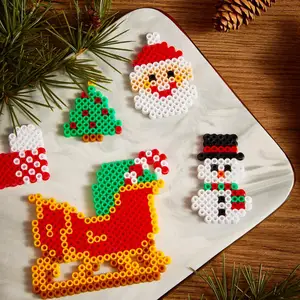 Шарики для глажки HappyFlute DIY, 1200 шт., 5 мм, с рождественскими наклейками, для 6 + мальчиков и девочек, подарок для занятий в классе ручной работы