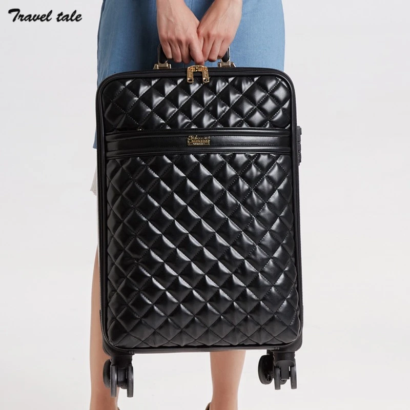 TRAVEL TALE new 16&quot18&quot20&quot24&quotinch spinner leather retro trolley bag suitcase hand luggage for lady | Багаж и сумки