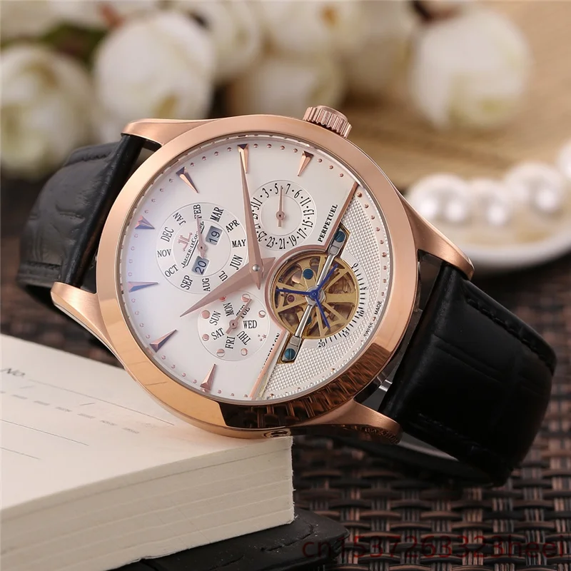 

Jaeger-LeCoultre- watch men's skeleton automatic mechanical AAA watch gold skeleton retro men's women watch quartz watch