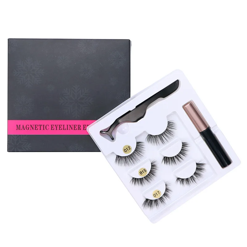 Набор Магнитных ресниц магнитная подводка для глаз и пинцет 3 пары