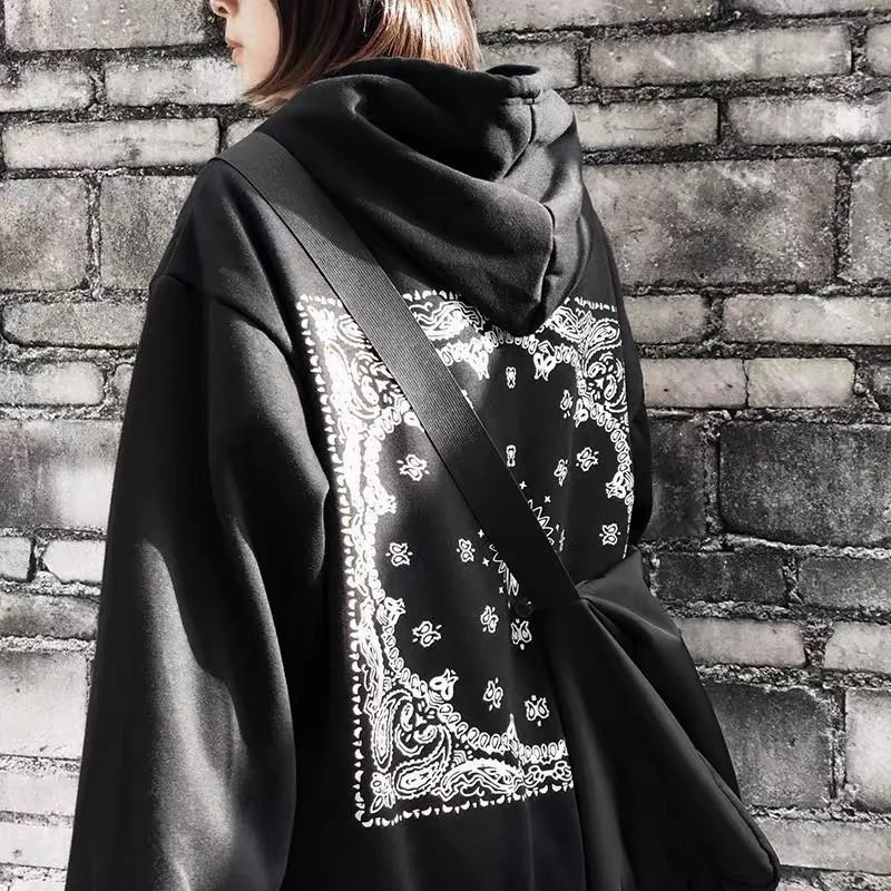 Толстовка с капюшоном для пар модная бандана в стиле Ins принтом пейсли хип-хоп