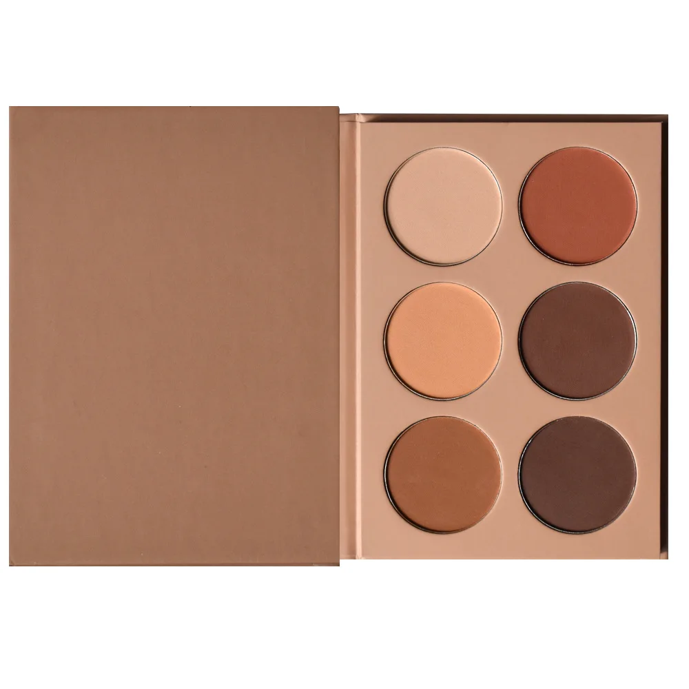 

6 Color Highlighter Contouring Palette Private Label Vegan Matte Nose Shading Powder Profile Face Brightening Foundation