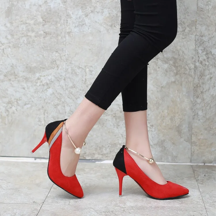 Большие размеры 11 12 13 Женская обувь на высоком каблуке Женские туфли-лодочки