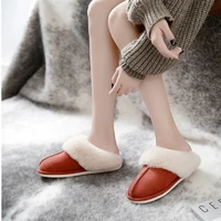 big size female plush slippers indoor velvet fur slides women home warm slipper male non slip soft winter slippers