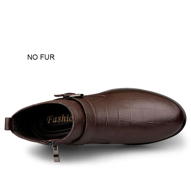 Мужские Ботильоны из натуральной кожи Осенние черные коричневые мужские кожаные