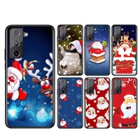 phone case for samsung galaxy s21 s20 fe s22 ultra pro lite s10 5g s10e s9 s8 plus fun christmas black soft cover