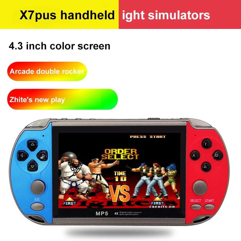 

Игровая консоль X7, 4,3 дюйма, портативная, с предустановленным джойстиком 8 ГБ, 6000 игр, ТВ-выход, 8/16 бит
