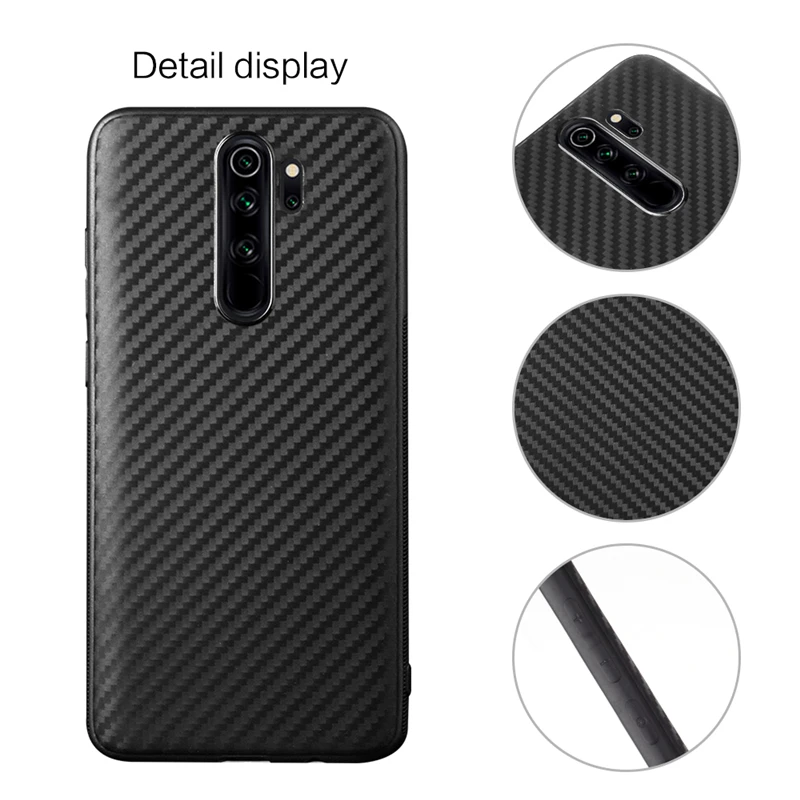 For Xiaomi Redmi Note 8 Pro Case Shockproof Carbon Fiber Texture TPU Phone Cover 6.53 | Мобильные телефоны и аксессуары